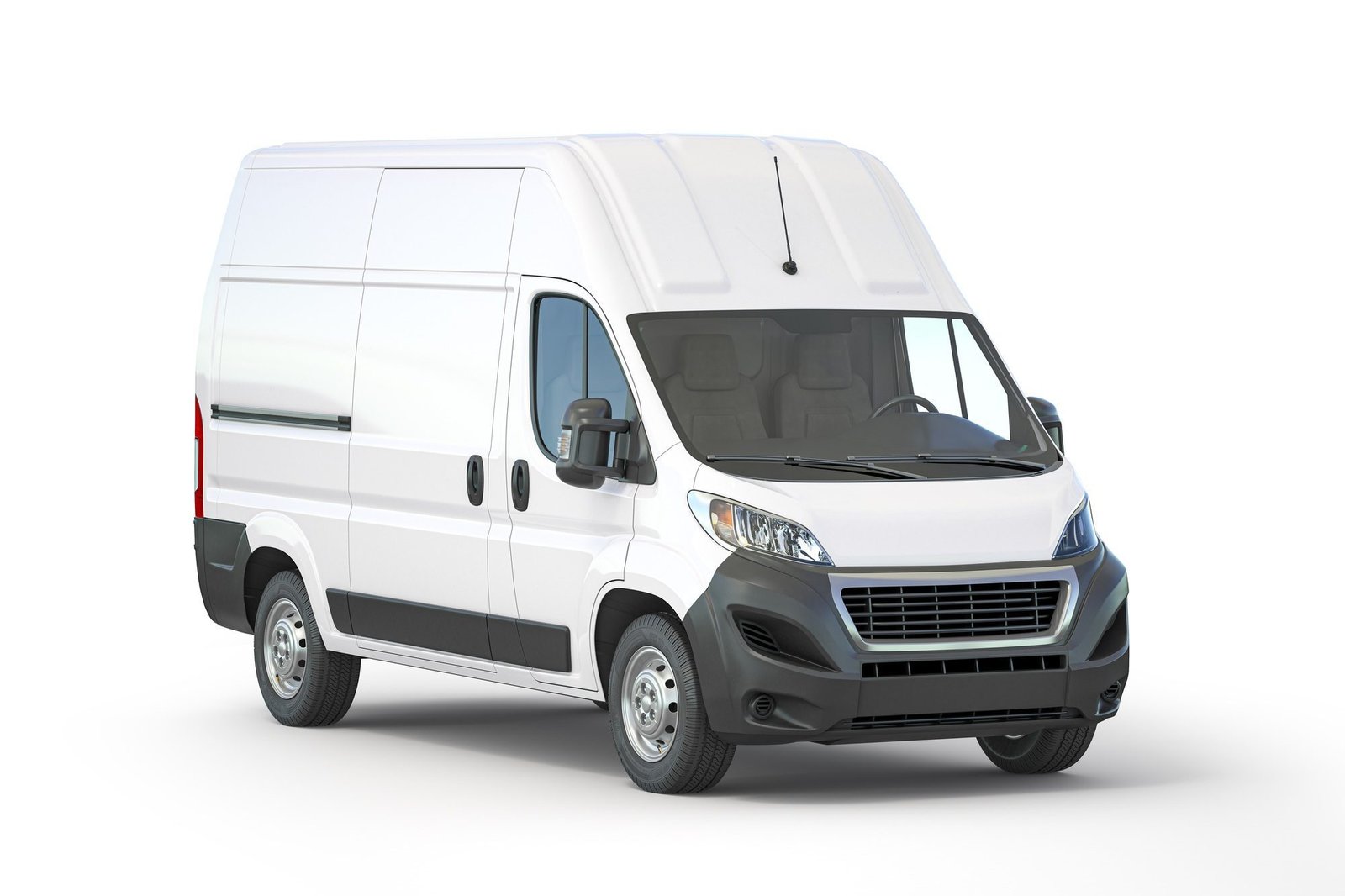 White commercial delivery van isolated on white